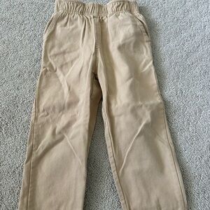 Kids Elastic Waist Chino Pants in Tan